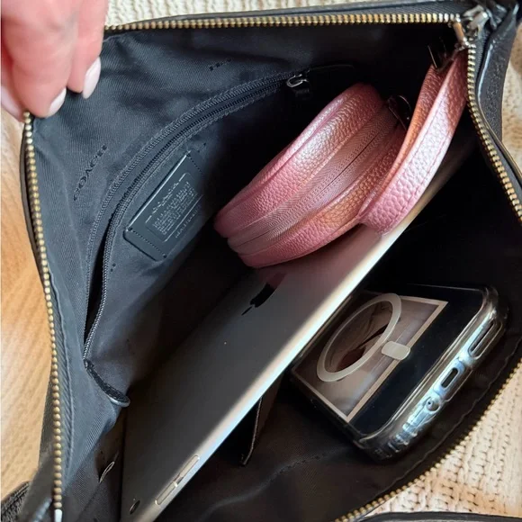 Coach Dufflette Crossbody Shoulder Bag Pebbled Leather Black H1892-21377 - Picture 13 of 14